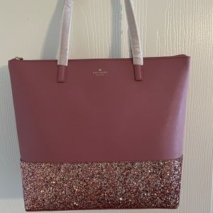 NEW NWT Kate Spade Dusty Peony Greta Court Glitter Shoulder Bag